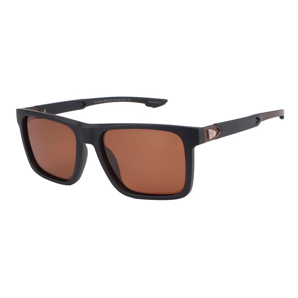 OC.CL.5269-0208.1 Oculos de Sol Masculino New Era Quadrado Polarizado Marrom -3-